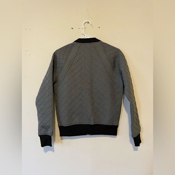 Athleta Infusion Grey Quilted Bomber Jacket - Picture 4 of 11